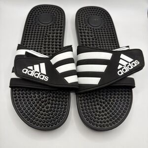 adidas G28841 Slide Sandal Women Men Size 11 US Unisex Black White